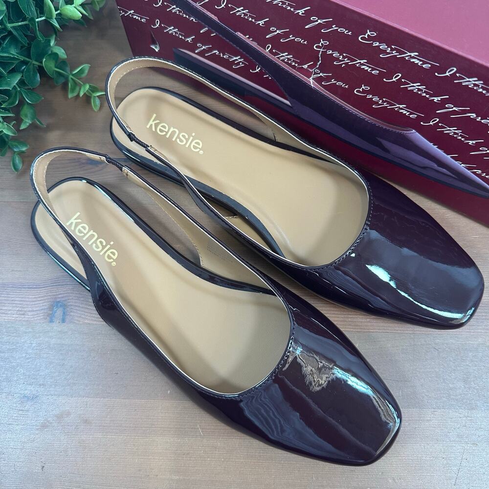 Kensie Brown Patent Leather Flats - Picture 2 of 7